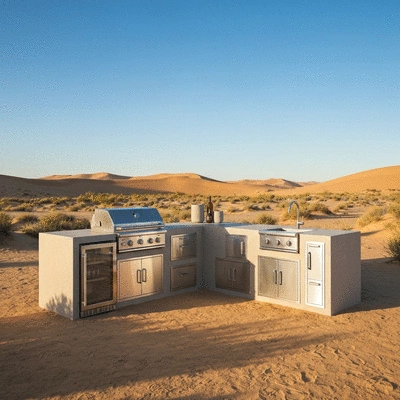Stylish outdoor kitchen setup
