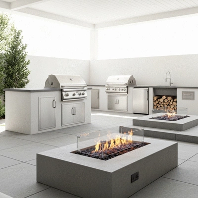 Backyard oasis with modern design elements